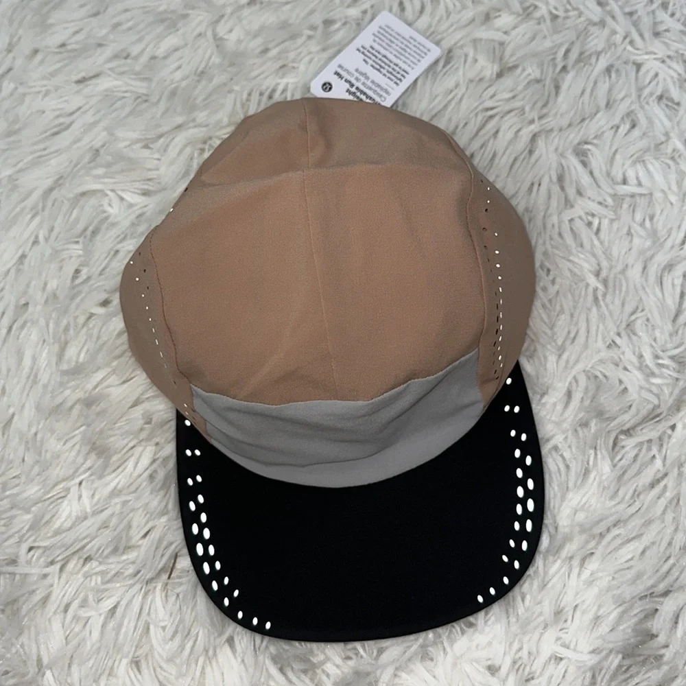 NWT Lululemon Lightweight Crushable Running Hat Graphite Pink Clay Seal grey